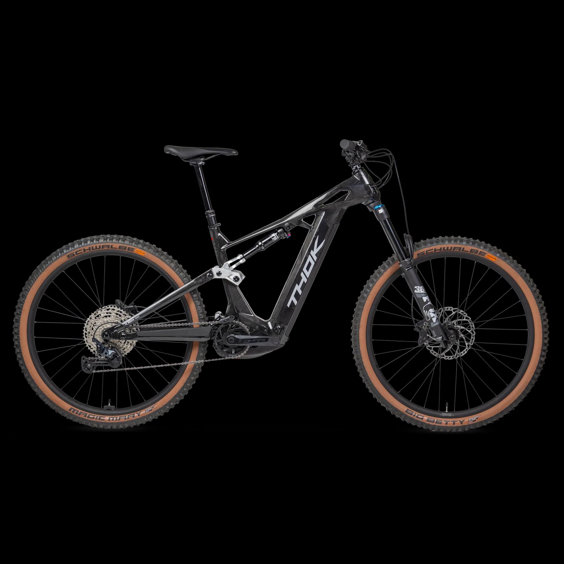 Thok TP4 e-bike in black, side view